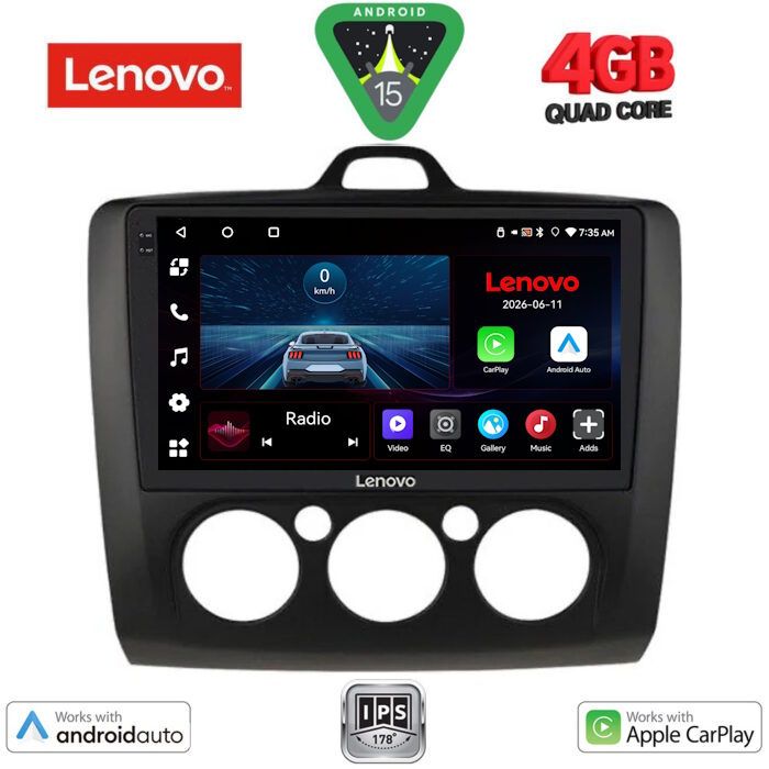 LENOVO LVE 8156BL_CPAA A/C (9inc) MULTIMEDIA TABLET for FORD FOCUS mod. 2005-2012 (BLACK)