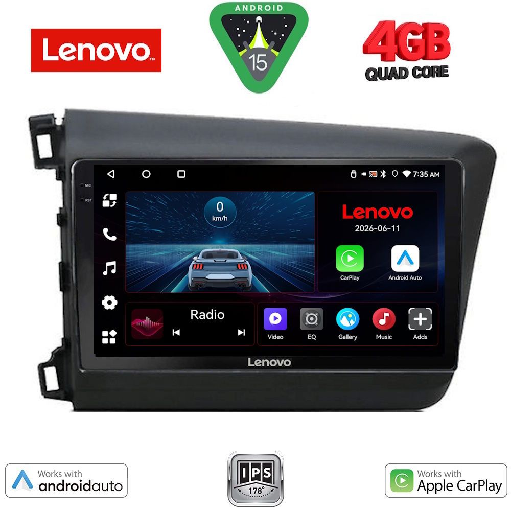LENOVO LVE 81904D_CPAA (9inc) MULTIMEDIA TABLET for HONDA CIVIC 4Doors mod. 2012-2016