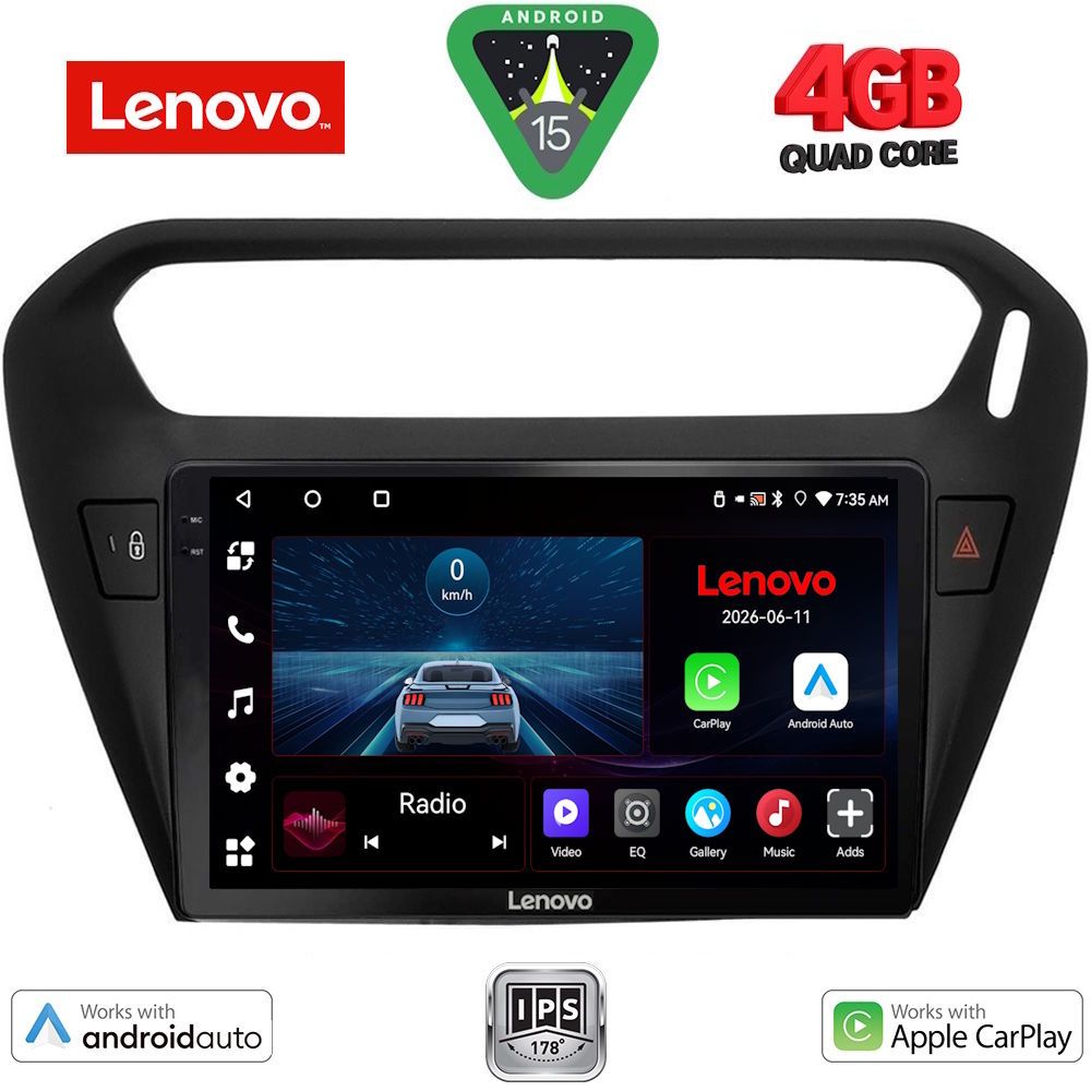 LENOVO LVE 8511BL_CPAA (9inc) MULTIMEDIA TABLET for CITROEN ELYSEE – PEUGEOT 301 mod. 2013-2026 (BLACK)