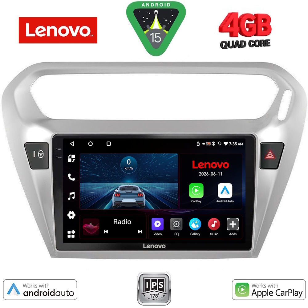 LENOVO LVE 8511SL_CPAA (9inc) MULTIMEDIA TABLET for CITROEN ELYSEE – PEUGEOT 301 mod. 2013-2026 (SILVER)