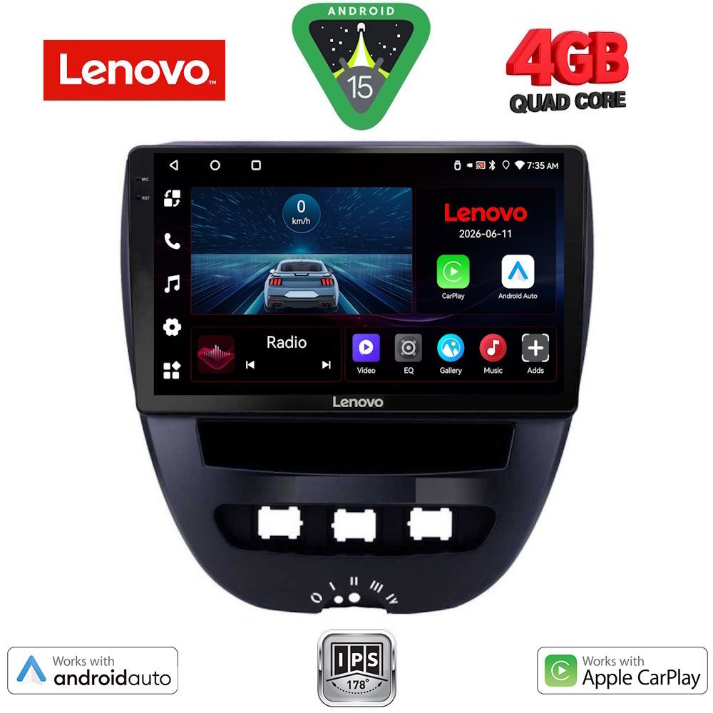 LENOVO LVE 8707_CPAA (10inc) MULTIMEDIA TABLET for CITROEN C1-PEUGEOT 107-TOYOTA AYGO mod. 2005-2014