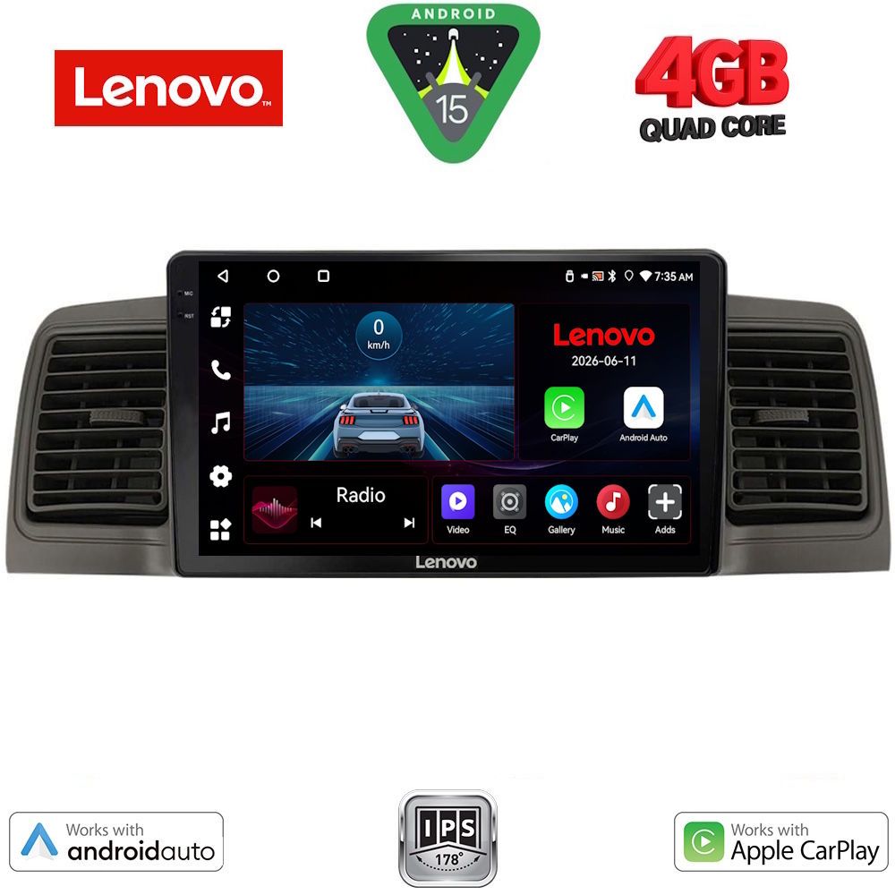LENOVO LVE 8712GR_CPAA (9inc) MULTIMEDIA TABLET for TOYOTA COROLLA mod. 2001-2006 (GREY)