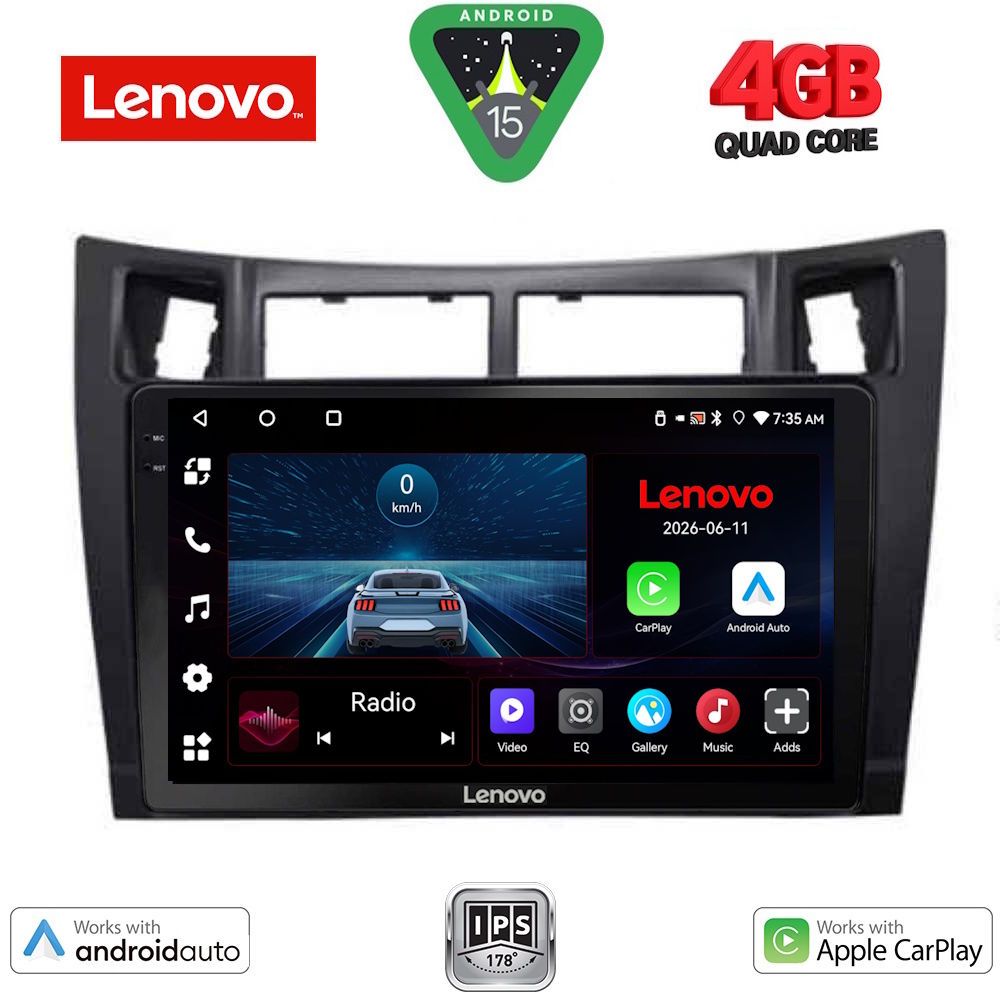LENOVO LVE 8736BL_CPAA (9inc) MULTIMEDIA TABLET for TOYOTA YARIS mod. 2006-2011 (BLACK)