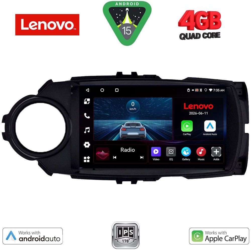 LENOVO LVE 8737BL_CPAA (9inc) MULTIMEDIA TABLET for TOYOTA YARIS mod. 2011-2015  (BLACK)