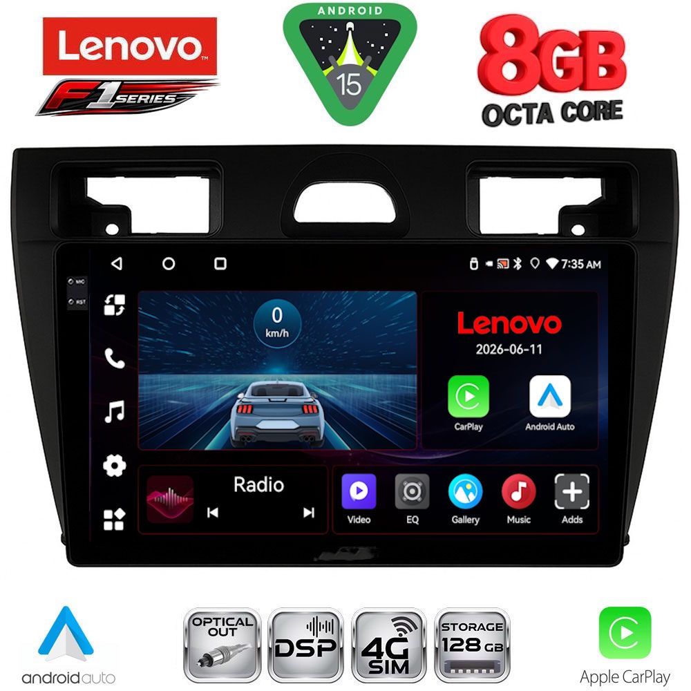 LENOVO LVE 8153BL_CPAA (9inc) MULTIMEDIA TABLET for FORD FIESTA mod. 2005-2008 (BLACK)