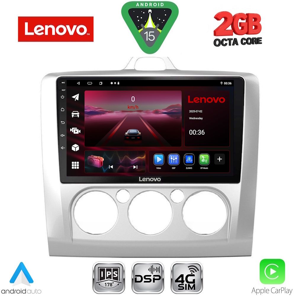 LENOVO LVF 5156SL_CPA A/C (9inc) MULTIMEDIA TABLET for FORD FOCUS mod. 2005-2012 (SILVER)