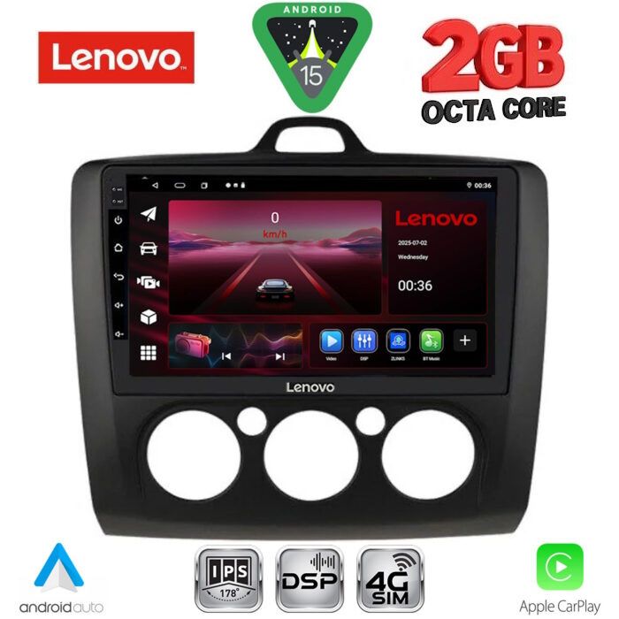 LENOVO LVF 5156BL_CPA A/C (9inc) MULTIMEDIA TABLET for FORD FOCUS mod. 2005-2012 (BLACK)