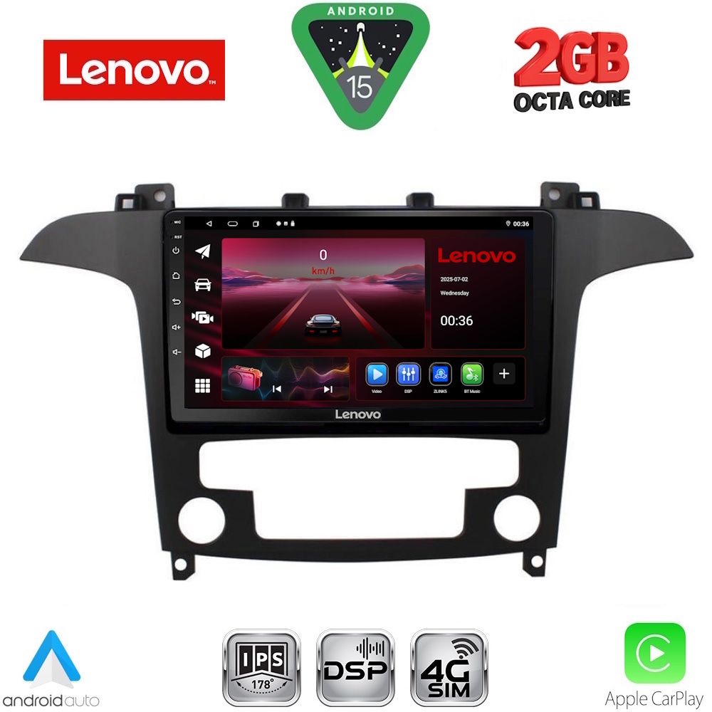 LENOVO LVF 5175_CPA CLIMA (9inc) MULTIMEDIA TABLET for FORD SMAX mod. 2006-2014