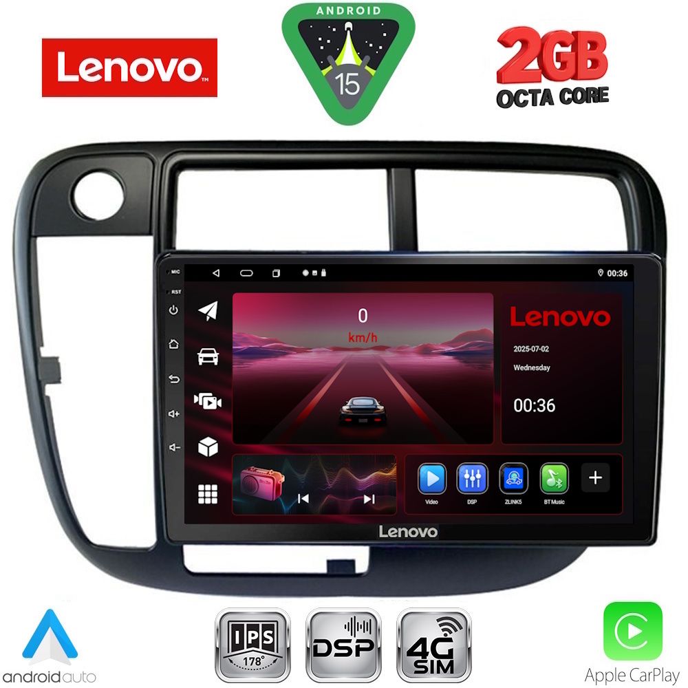 LENOVO LVF 5186_CPA CLIMA (9inc) MULTIMEDIA TABLET for HONDA CIVIC mod. 1995-2001