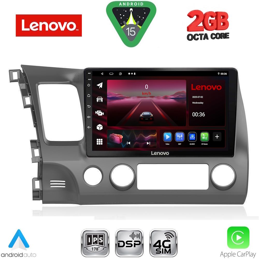 LENOVO LVF 5188_CPA (10inc) MULTIMEDIA TABLET for HONDA CIVIC 4D mod. 2006-2012