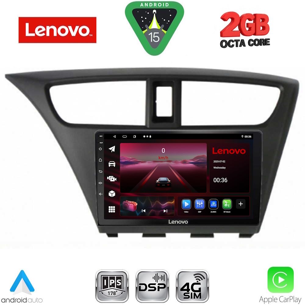 LENOVO LVF 5190_CPA (9inc) MULTIMEDIA TABLET for HONDA CIVIC mod. 2012-2016