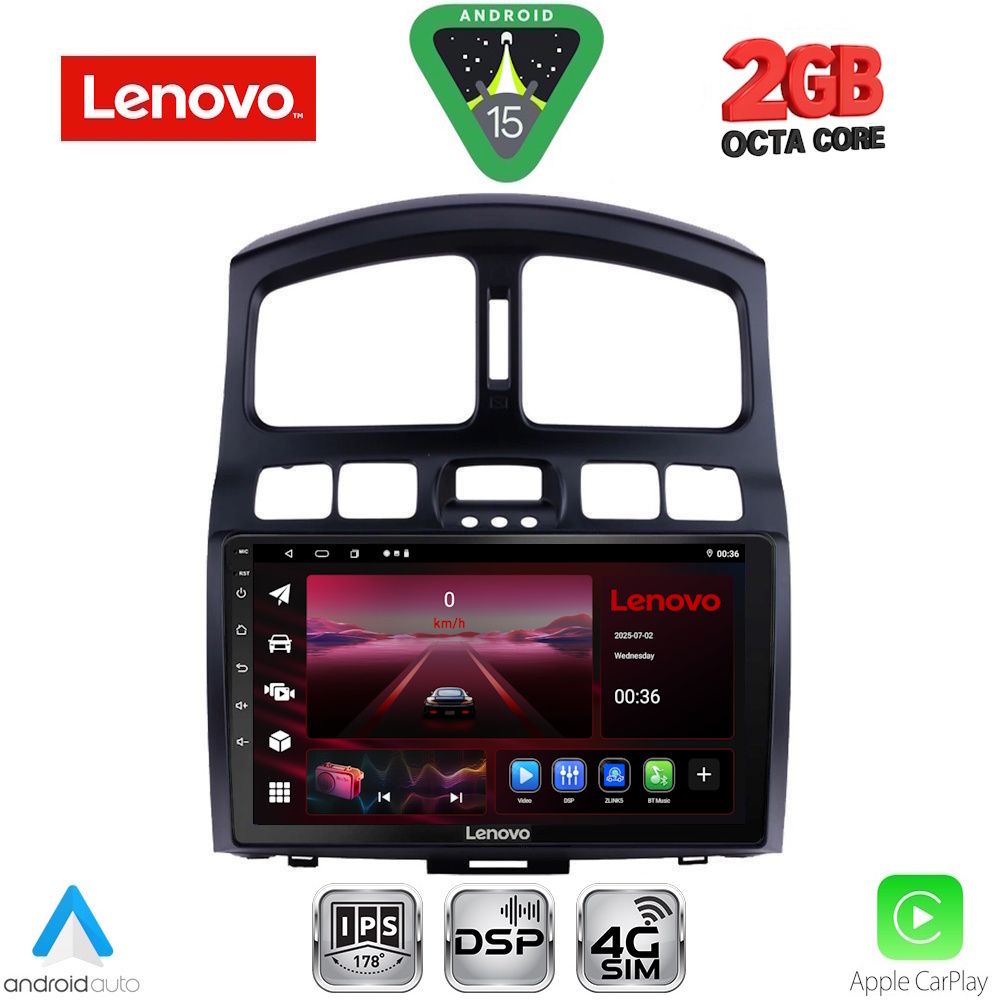 LENOVO LVF 5236_CPA (9inc) MULTIMEDIA TABLET for HYUNDAI SANTA FE mod. 2003-2006