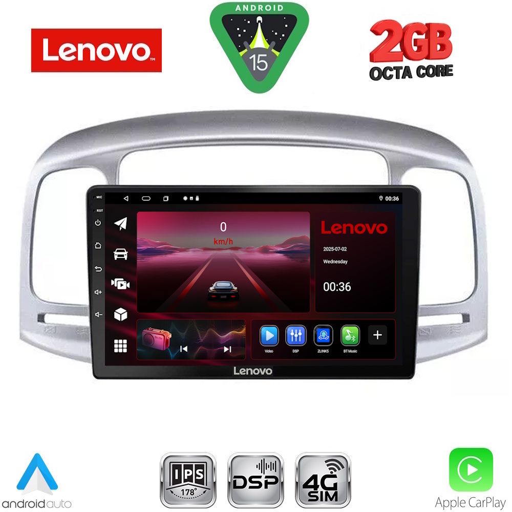 LENOVO LVF 5249SL_CPA (9inc) MULTIMEDIA TABLET for HYUNDAI ACCENT mod. 2005-2012 (SILVER)