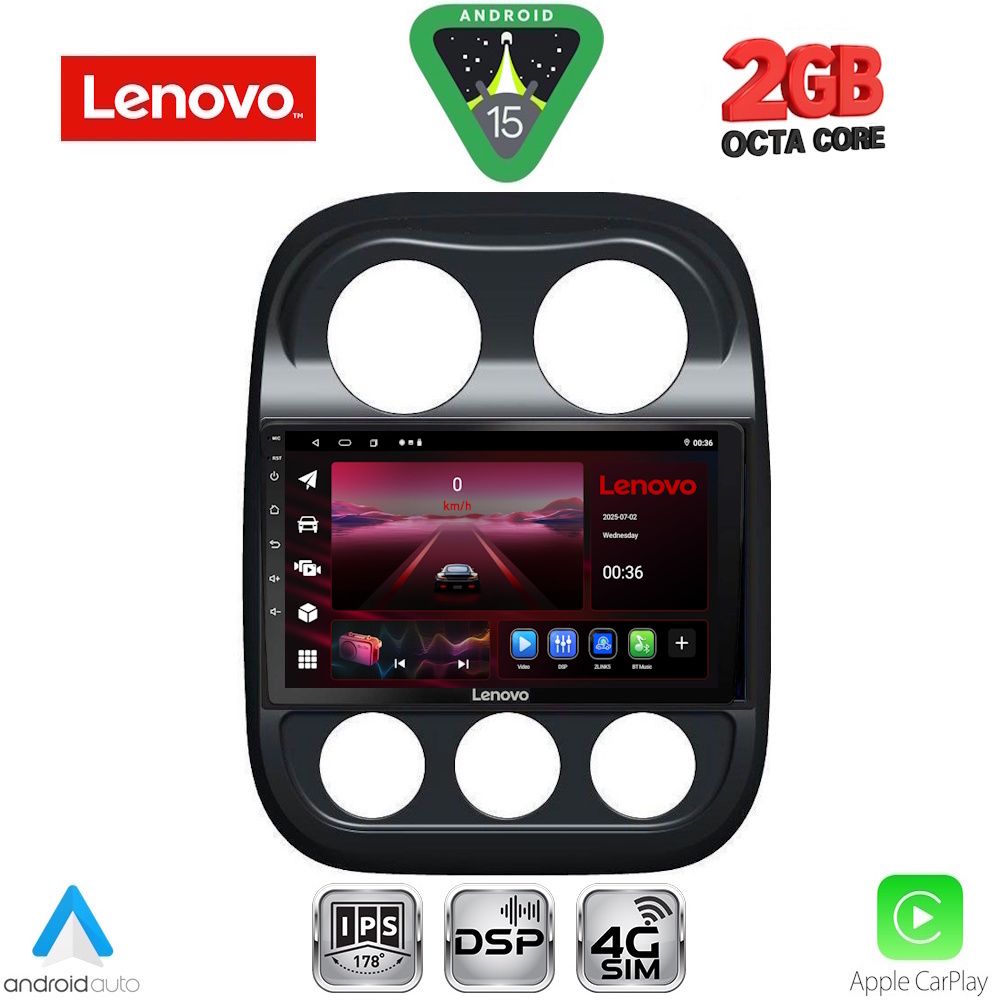 LENOVO LVF 5277_CPA (10inc) MULTIMEDIA TABLET for JEEP COMPASS - PATRIOT mod. 2007-2016