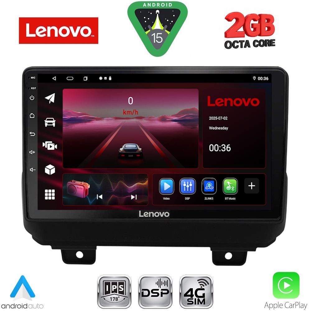 LENOVO LVF 5298_CPA (9inc) MULTIMEDIA TABLET for JEEP WRANGLER mod. 2018-2026