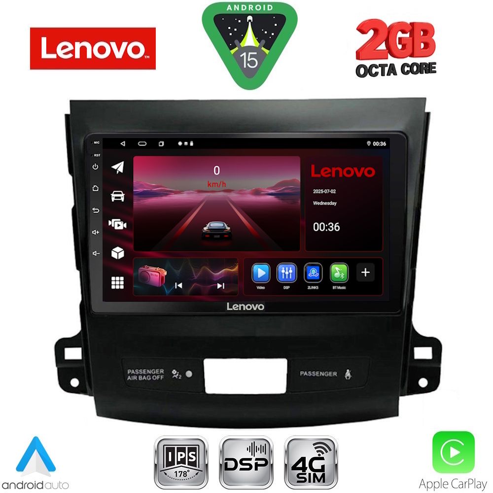 LENOVO LVF 5442_CPA (9inc) MULTIMEDIA TABLET for CITROEN C-CROSSER | MITSUBISHI OUTLANDER | PEUGEOT 4007 mod. 2006-2012