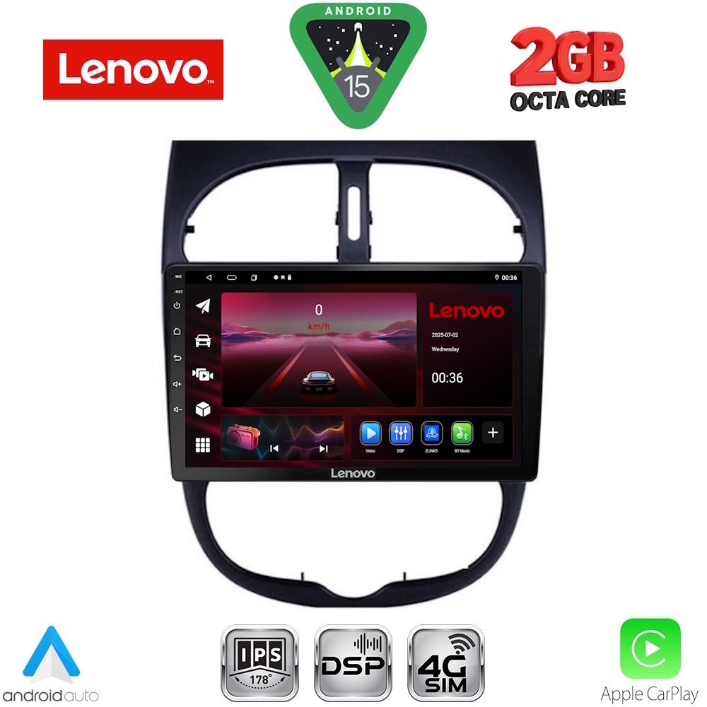 LENOVO LVF 5506_CPA (9inc) MULTIMEDIA TABLET for PEUGEOT 206 mod. 1998-2006