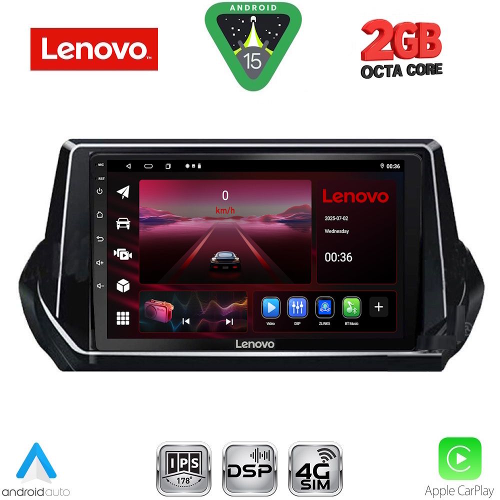 LENOVO LVF 5509_CPA (9inc) MULTIMEDIA TABLET for PEUGEOT 208 - 2008 mod. 2021-2026