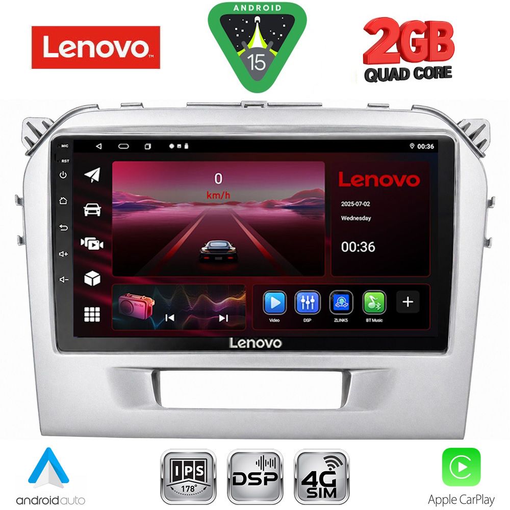 LENOVO LVF 5697SL_CPA (9inc) MULTIMEDIA TABLET for SUZUKI VITARA mod. 2016-2025 (SILVER)