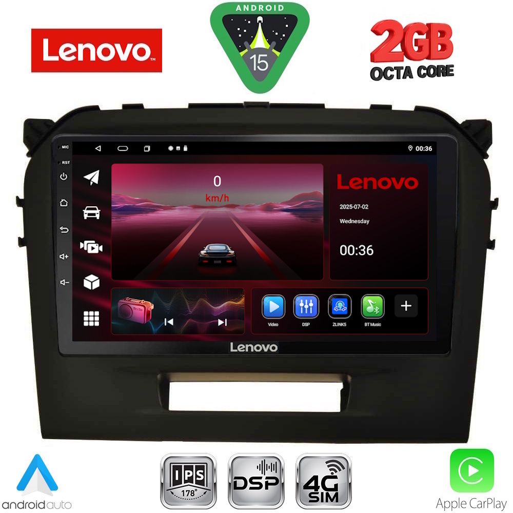 LENOVO LVF 5697BL_CPA (9inc) MULTIMEDIA TABLET for SUZUKI VITARA mod. 2016-2025 (BLACK)