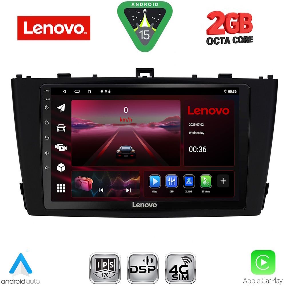 LENOVO LVF 5705BL_CPA (9inc) MULTIMEDIA TABLET for TOYOTA AVENSIS (T27) mod. 2009-2015 (BLACK)