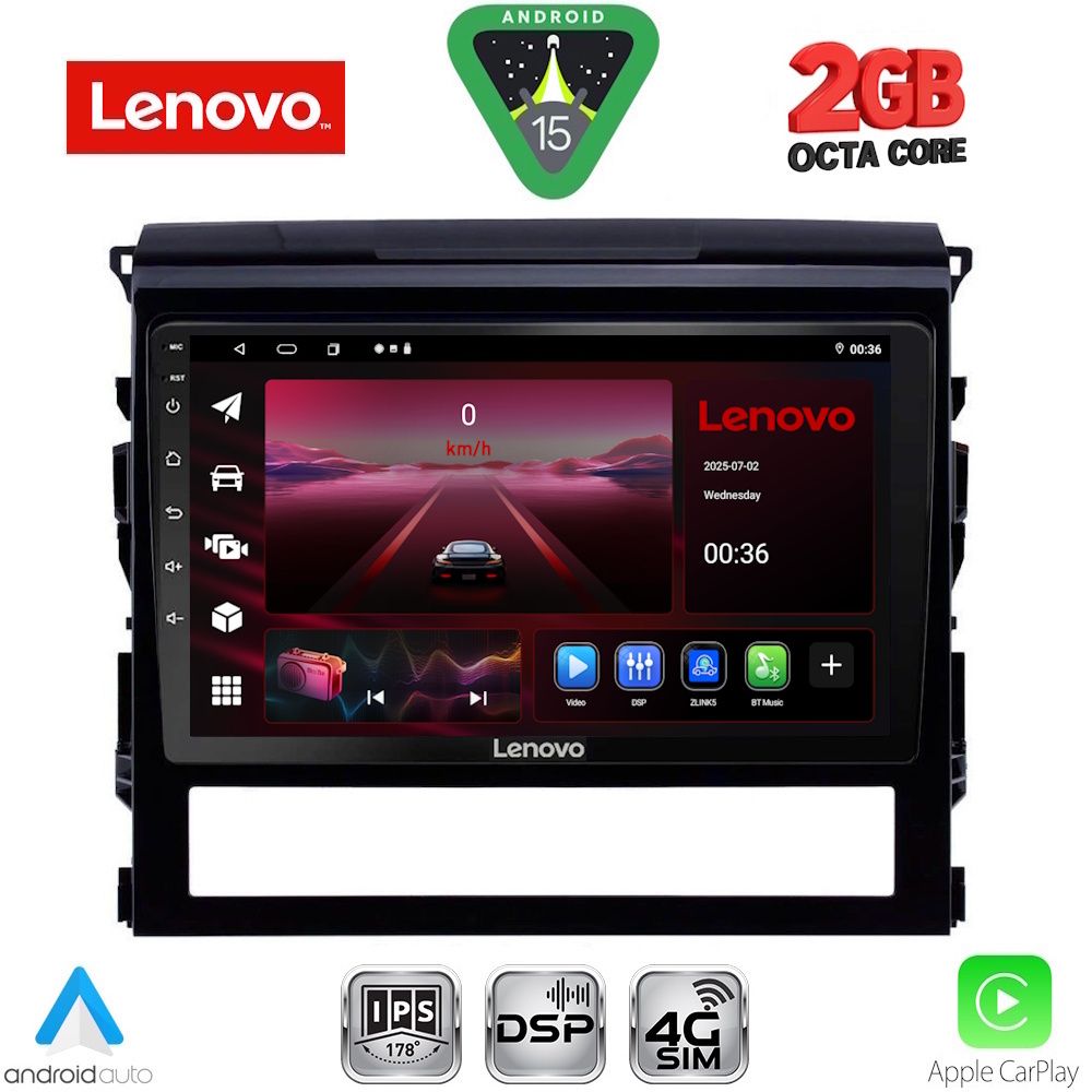 LENOVO LVF 5725_CPA (9inc) MULTIMEDIA TABLET for TOYOTA LANDCRUISER mod. 2016-2019
