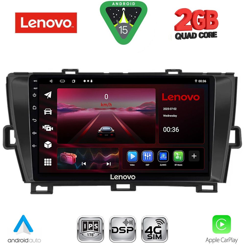 LENOVO LVF 5726BL_CPA (9inc) MULTIMEDIA TABLET for TOYOTA PRIUS mod. 2009-2015 (BLACK)