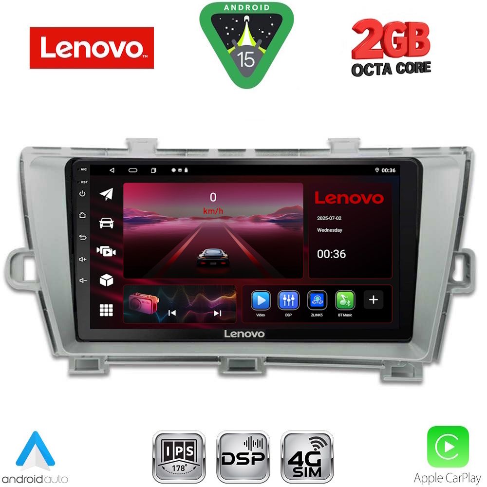 LENOVO LVF 5726SL_CPA (9inc) MULTIMEDIA TABLET for TOYOTA PRIUS mod. 2009-2015 (SILVER)