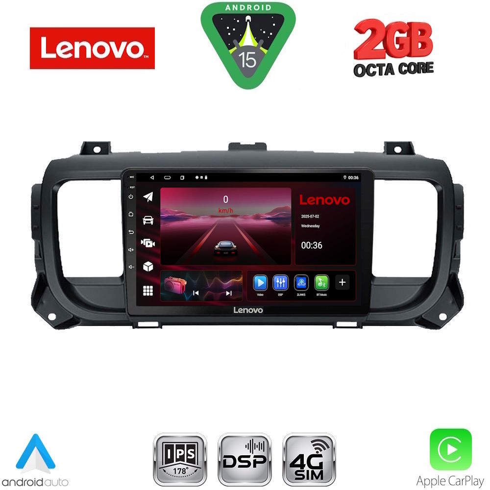 LENOVO LVF 5729_CPA (9inc) MULTIMEDIA TABLET for CITROEN JUMPY-SPACETOURER – PEUGEOT EXPERT-TRAVELLER – TOYOTA PROACE mod. 2016-2026