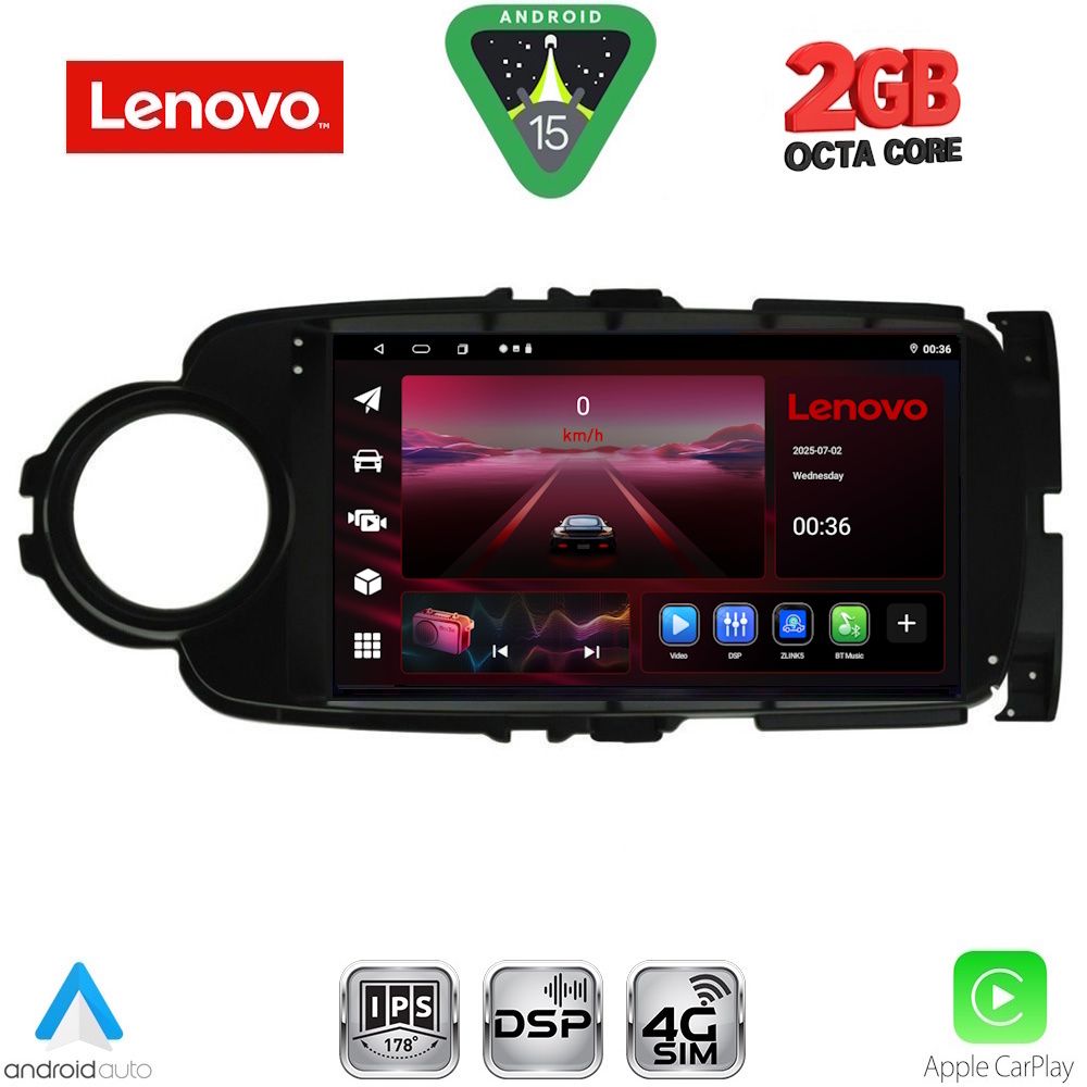 LENOVO LVF 5737BL_CPA (9inc) MULTIMEDIA TABLET for TOYOTA YARIS mod. 2011-2015 (BLACK)