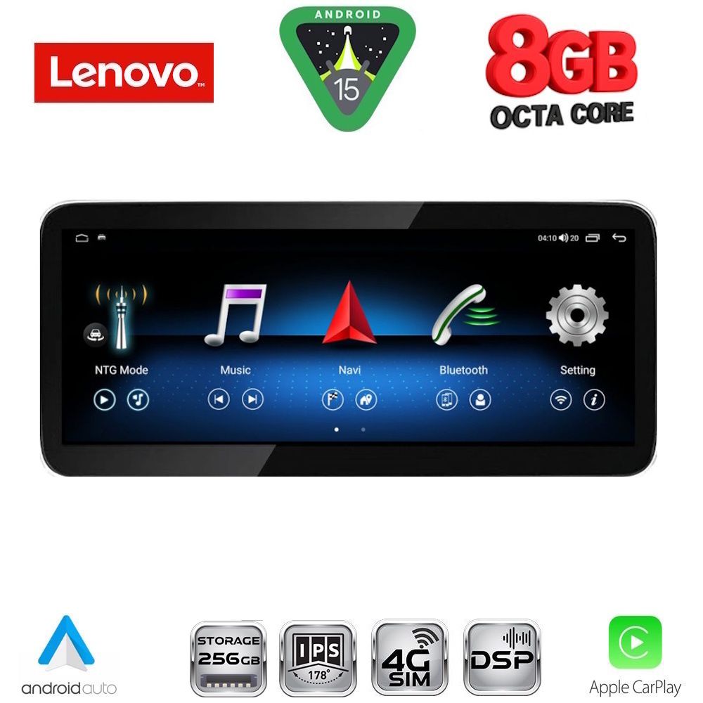 LENOVO LVK 18996_CPA (10.33inc) (NTG 4.5) MULTIMEDIA SYSTEM for MERCEDES GLK (X204) mod. 2013-2017