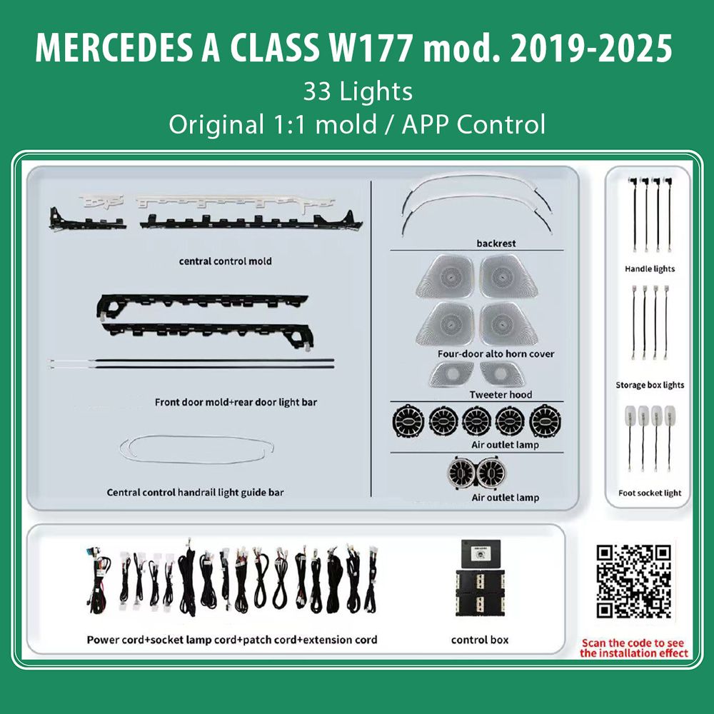 DIQ AMBIENT MERCEDES A BC14M5 (Digital iQ Ambient Light Kit for MERCEDES A CLASS W177 mod. 2019-2025
