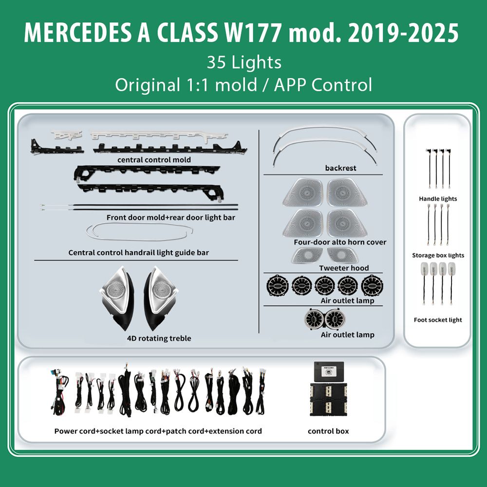 DIQ AMBIENT MERCEDES A BC14M5X (Digital iQ Ambient Light Kit for MERCEDES A CLASS W177 mod. 2019-2025