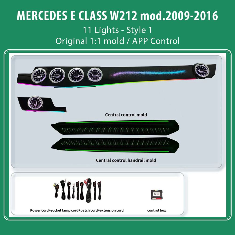 DIQ AMBIENT MERCEDES E (W212) BW212L11S1 (Digital iQ Ambient Light for Mercedes E (W212) mod. 2009-2016 with 11 Lights Style 1)
