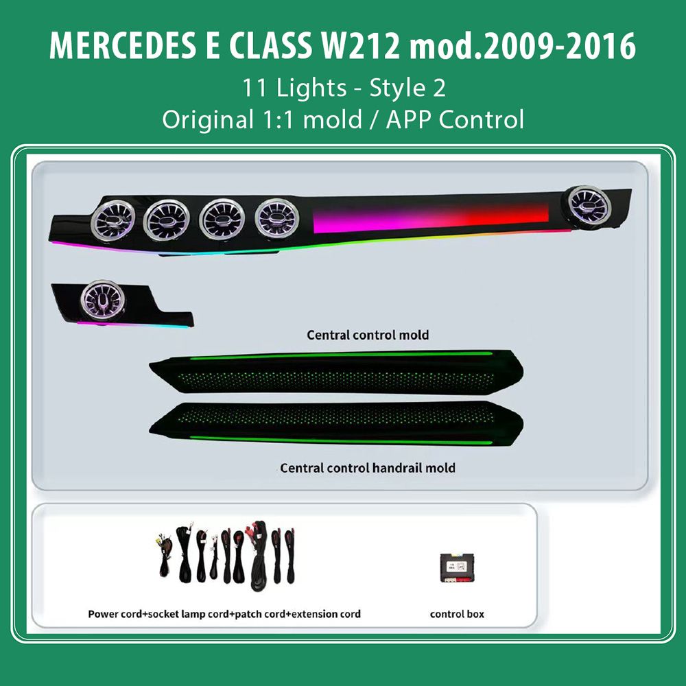 DIQ AMBIENT MERCEDES E (W212) BW212L11S2 (Digital iQ Ambient Light for Mercedes E (W212) mod. 2009-2016 with 11 Lights Style 2)