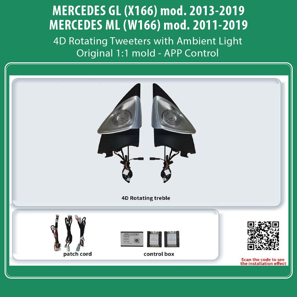 DIQ AMBIENT MERCEDES ML - GL 4D TWEETER COVERS (Digital iQ Ambient Light for MERCEDES ML - GL mod. 2011-2019