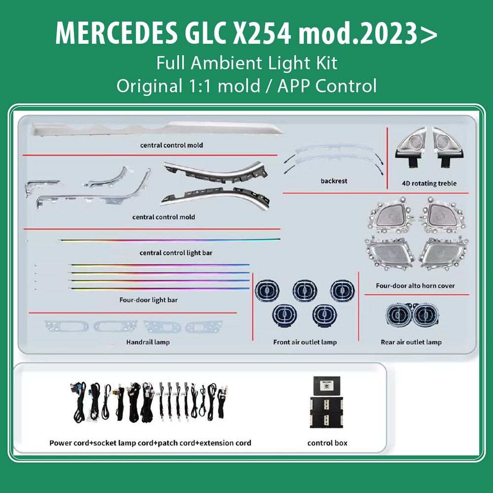 DIQ AMBIENT MERCEDES GLC (X254) BC09M9 (Digital iQ Ambient Light for Mercedes GLC (X254) mod. 2023+ FULLKIT )