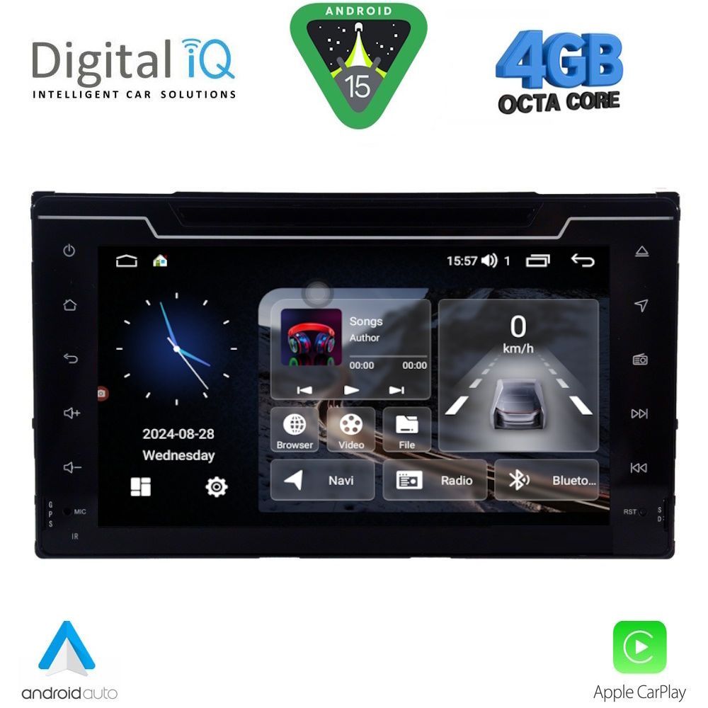 DIGITAL IQ MSG 413_CPA (7" DECK) MULTIMEDIA SYSTEM for TOYOTA AURIS mod. 2015-2021 – AYGO X mod. 2022-2026 – COROLLA mod. 2017-2019