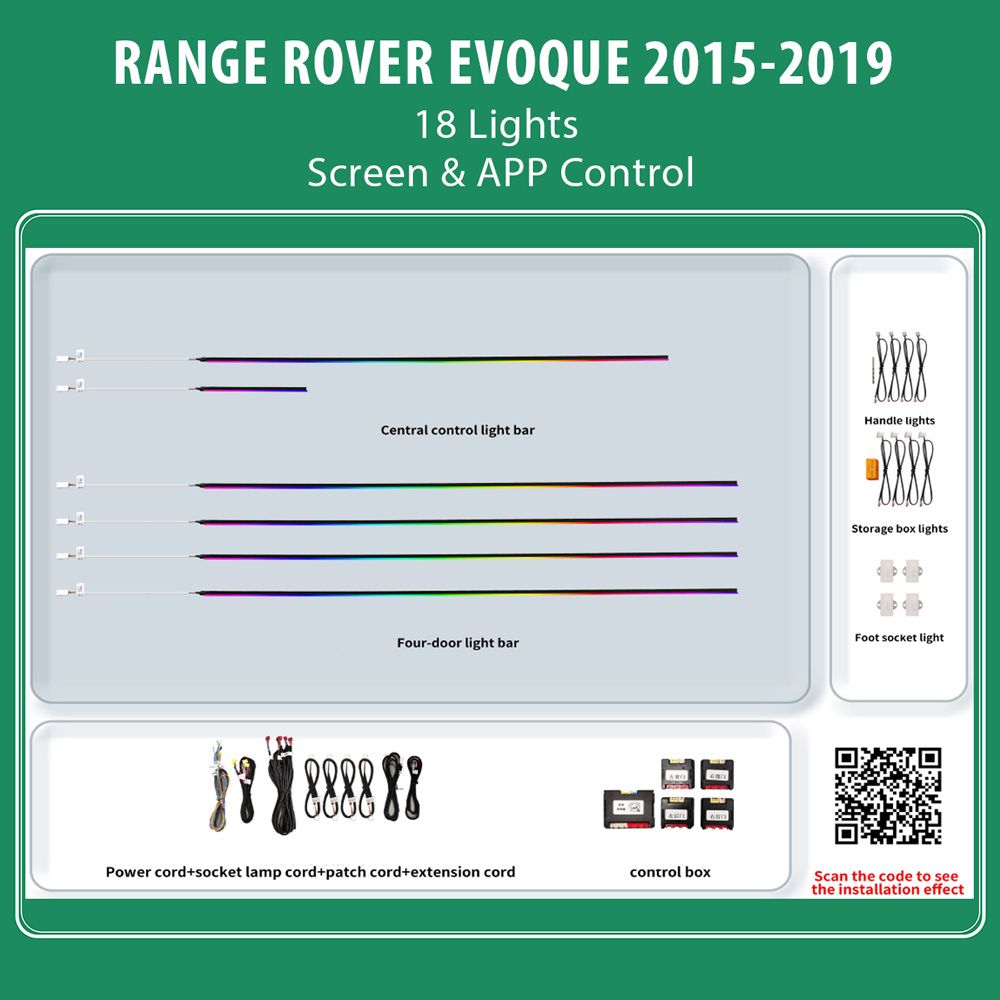 DiQ AMBIENT RANGE ROVER EVOQUE LR07 (Digital iQ Ambient Light for RANGE ROVER EVOQUE mod. 2015-2018 with 18 Lights)