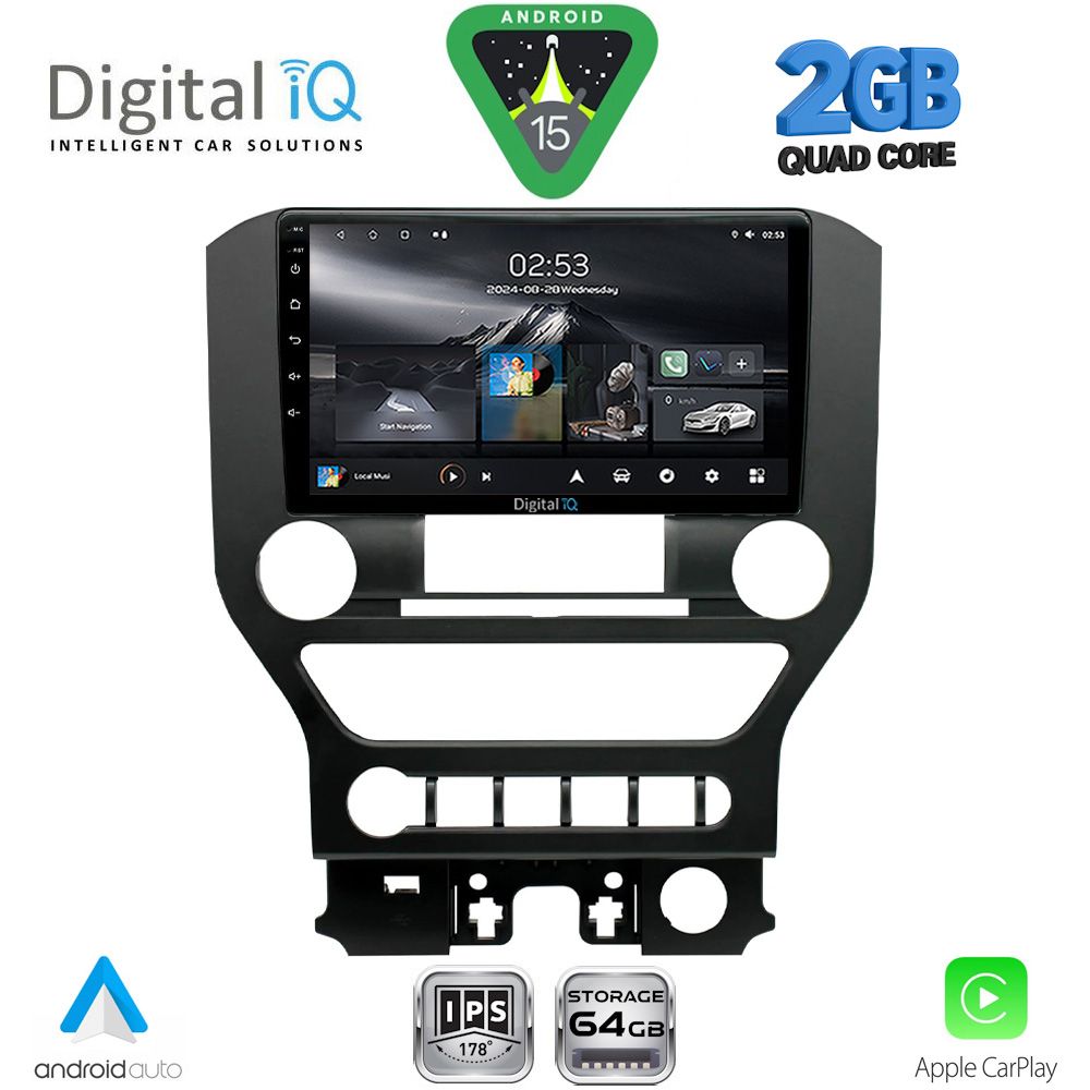 DIGITAL IQ RSD 1166_CPA 4BUT (9inc) MULTIMEDIA TABLET for FORD MUSTANG mod. 2015-2020