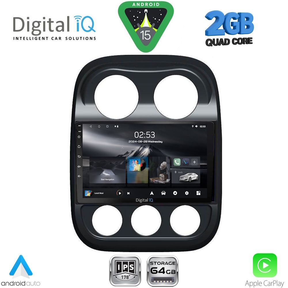 DIGITAL IQ RSD 1277_CPA (10inc) MULTIMEDIA TABLET for JEEP COMPASS - PATRIOT mod. 2007-2016