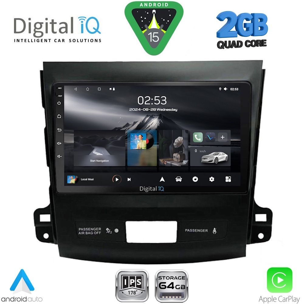 DIGITAL IQ RSD 1442_CPA (9inc) MULTIMEDIA TABLET for CITROEN C-CROSSER | MITSUBISHI OUTLANDER | PEUGEOT 4007 mod. 2006-2012