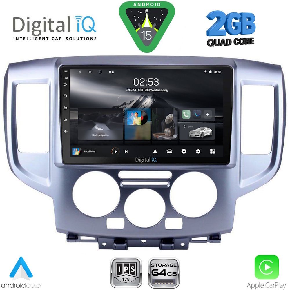 DIGITAL IQ RSD 1458SL_CPA (9inc) MULTIMEDIA TABLET for NISSAN NV200 mod. 2009-2020 (SILVER)