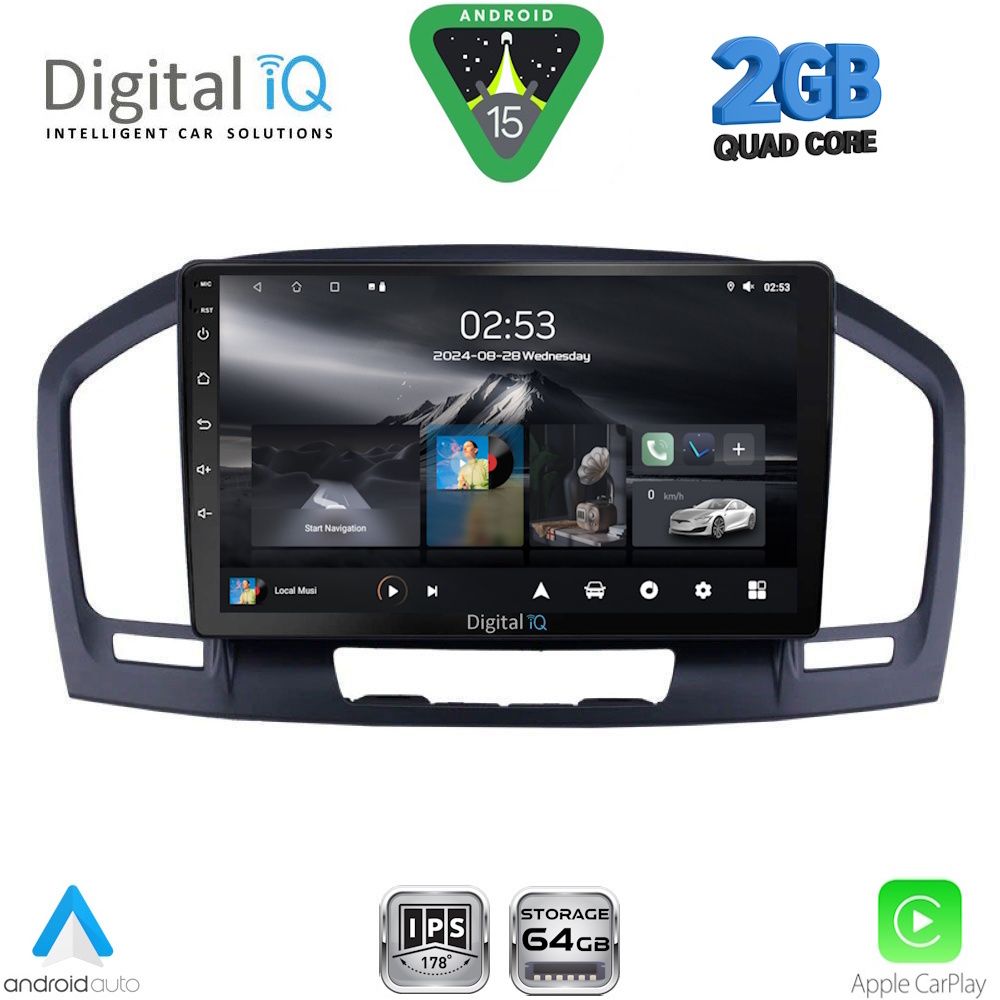 DIGITAL IQ RSD 1491BL_CPA (9inc) MULTIMEDIA TABLET for OPEL INSIGNIA mod.2008-2013 (BLACK)