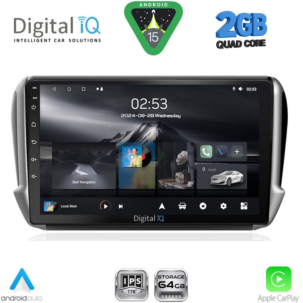 DIGITAL IQ RSD 1508_CPA (10inc) MULTIMEDIA TABLET for PEUGEOT 208-2008 mod. 2012-2021