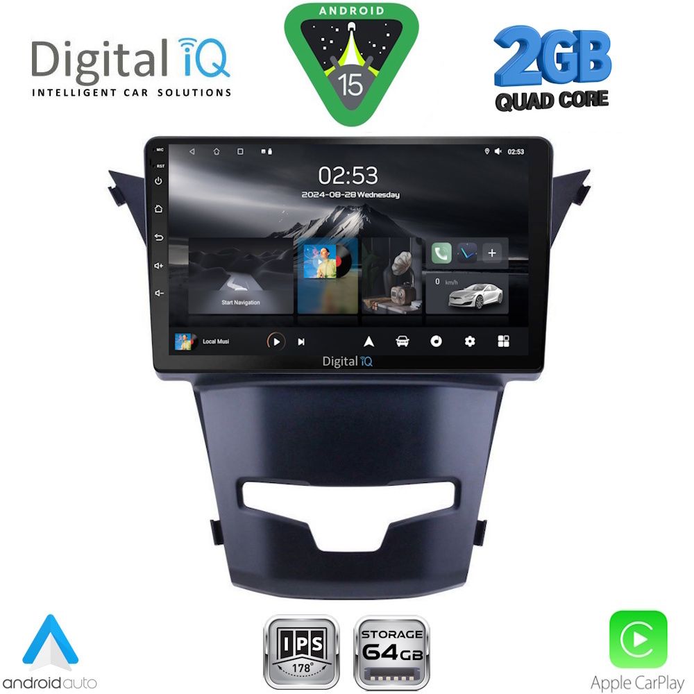 DIGITAL IQ RSD 1653_CPA (9inc) MULTIMEDIA TABLET for SSANGYONG KORANDO mod. 2014-2019