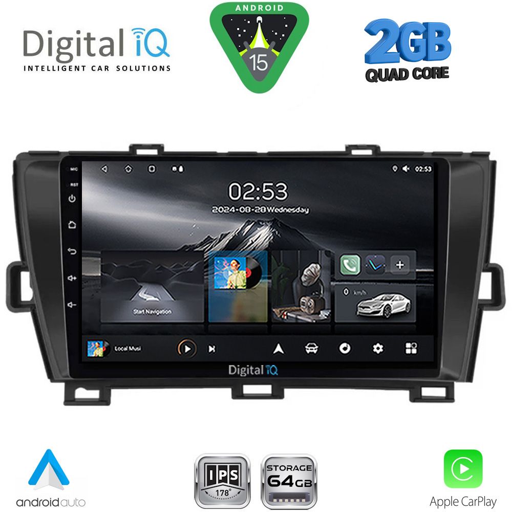 DIGITAL IQ RSD 1726BL_CPA (9inc) MULTIMEDIA TABLET for TOYOTA PRIUS mod. 2009-2015 (BLACK)