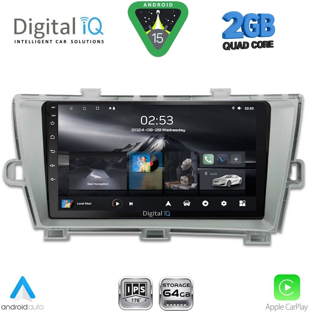 DIGITAL IQ RSD 1726SL_CPA (9inc) MULTIMEDIA TABLET for TOYOTA PRIUS mod. 2009-2015 (SILVER)