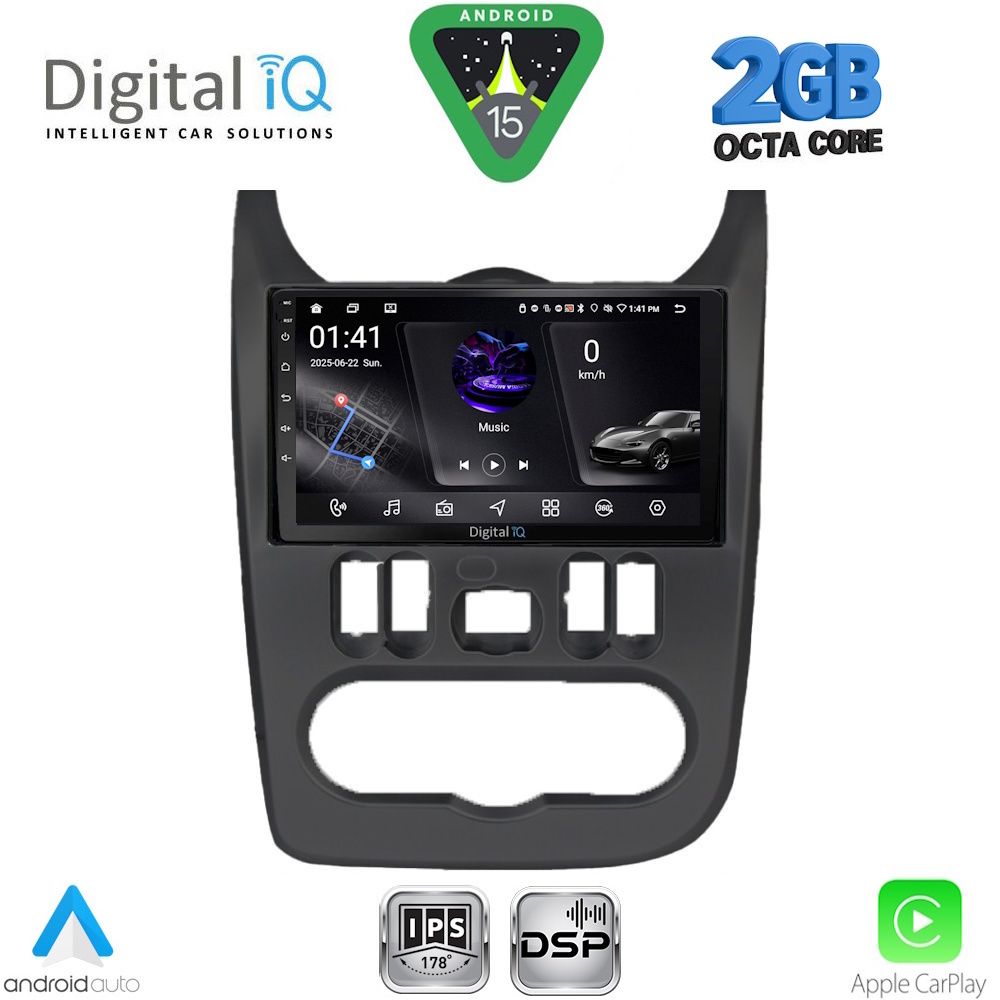 DIGITAL IQ RSF 4101BL_CPA (9inc) MULTIMEDIA TABLET for DACIA DUSTER – LOGAN – SANDERO mod. 2006-2012 (BLACK)