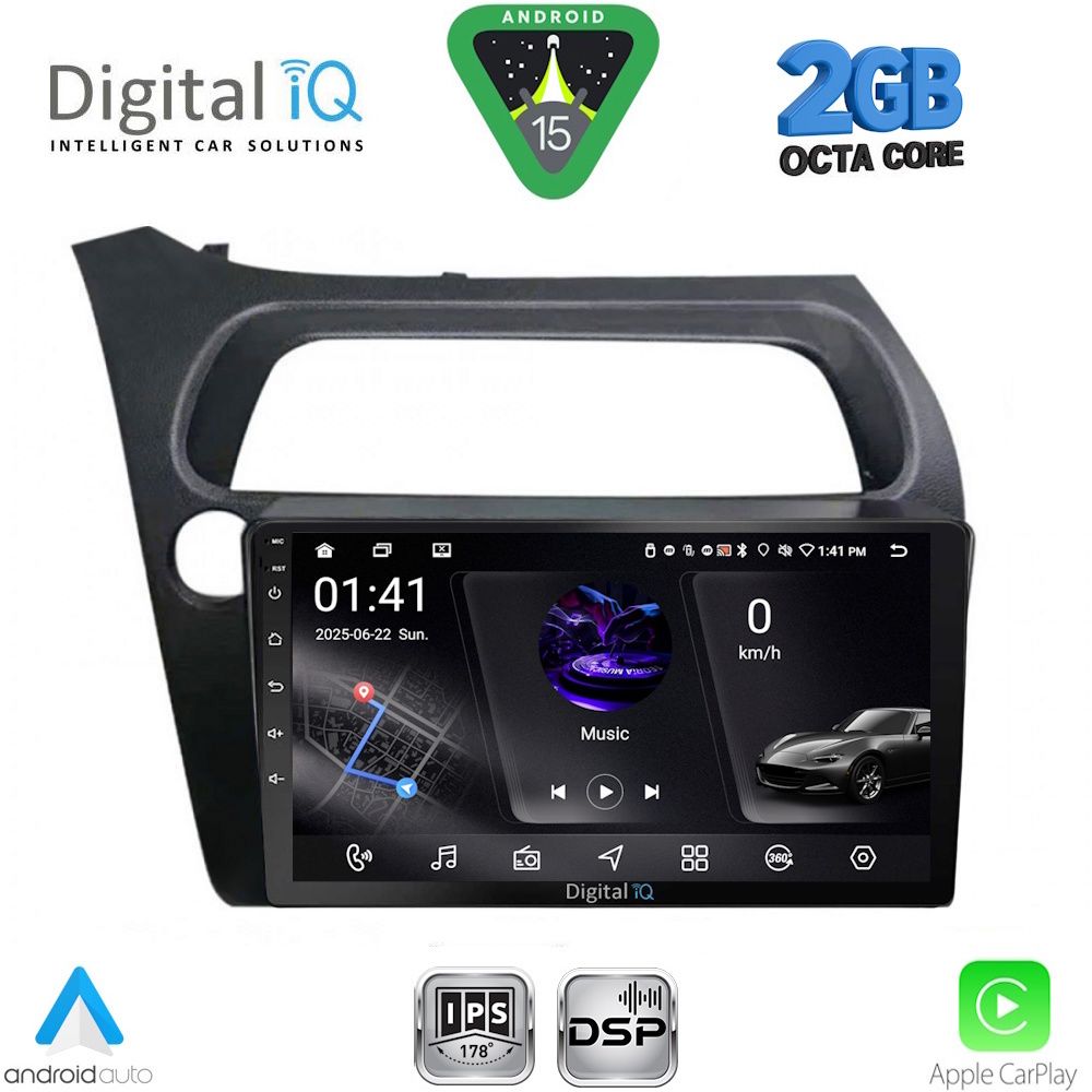 DIGITAL IQ RSF 4189_CPA (9inc) MULTIMEDIA TABLET for HONDA CIVIC 3D-5D mod. 2006-2012